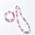 Amethyst and quartz bead bracelet and necklace set with metal clasp, separate