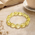 Citrine crystal bracelet with oval faceted yellow stones, elastic band