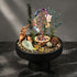 Crystal tree garden decor kit with stones and crystals on black pedestal bowl