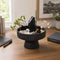 Tabletop crystal garden kit: black bowl with crystals and dried greenery