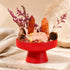 Red tabletop crystal garden kit centerpiece with rose quartz and orange crystal points