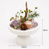 Natural crystal bonsai centerpiece: 120mm wide, 85mm tall, white pedestal with purple crystal