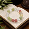 Natural crystal beaded bracelet, full circle view with green, clear, pink and yellow beads