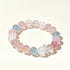 Pastel crystal bead bracelet with pink, powder blue, and clear round stones