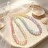 Pastel rainbow beaded bracelet set with rose, mint, blue, and lavender round beads